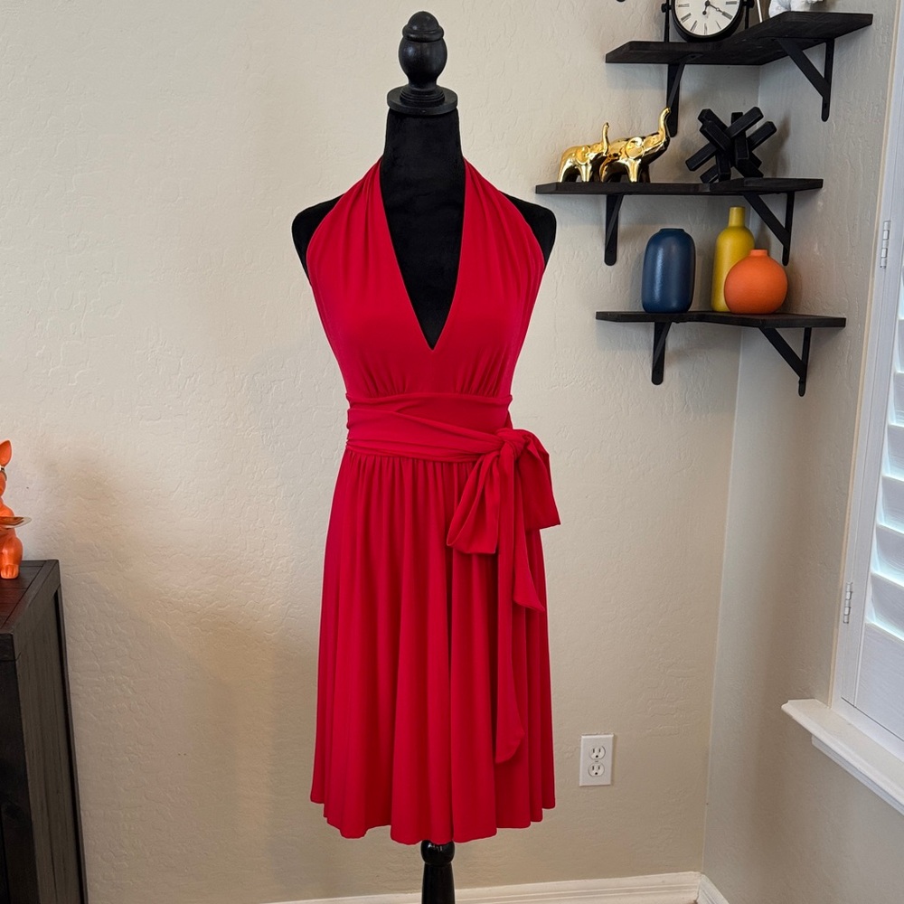 Moda International Vibrant Red Backless Dress